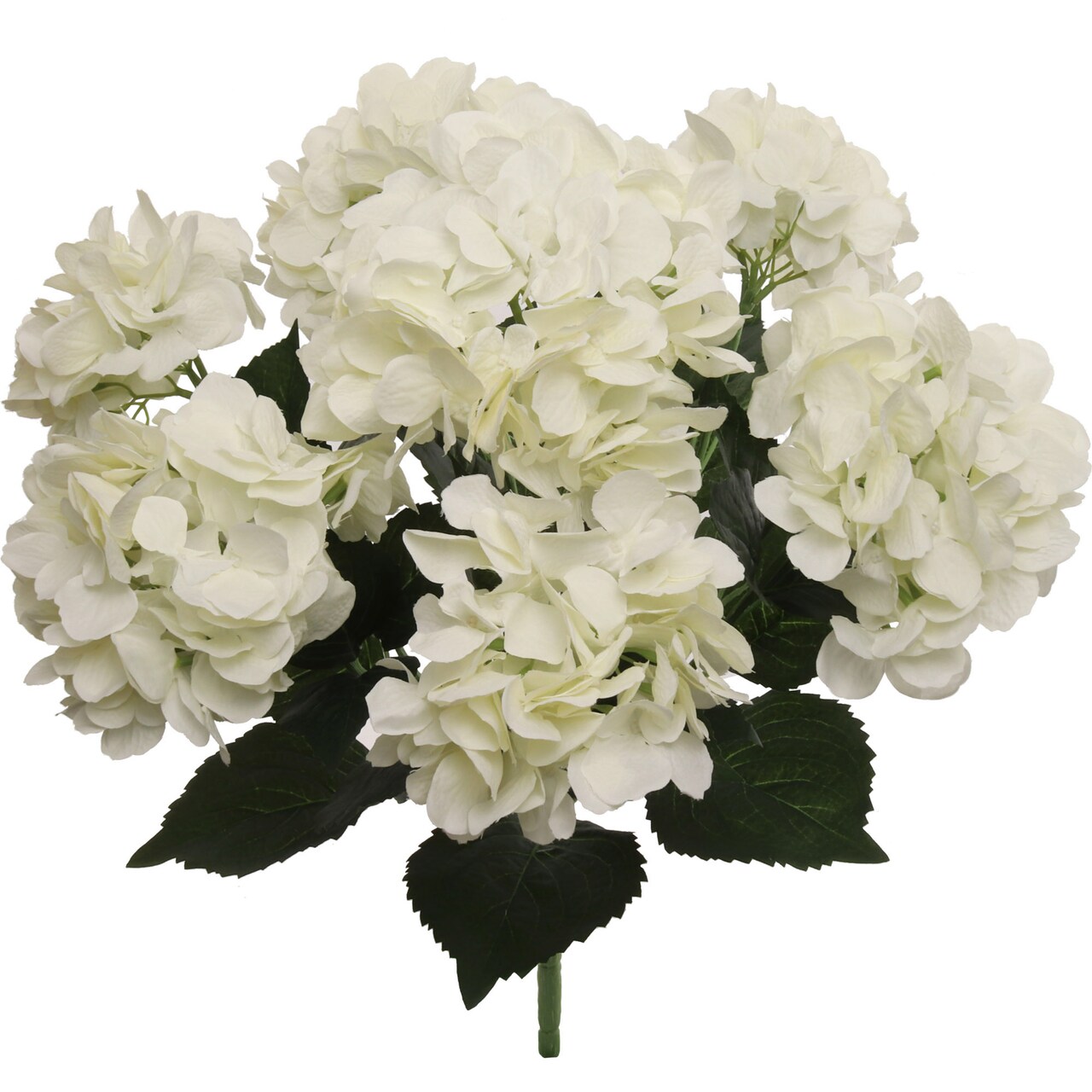 Box of 2 Cream Artificial Hydrangea Bushes - 7 Realistic Silk Blooms per Bush for Elegant Home Décor & Bouquets - Perfect Year-Round Display, Floral Home by Artificial Flowers